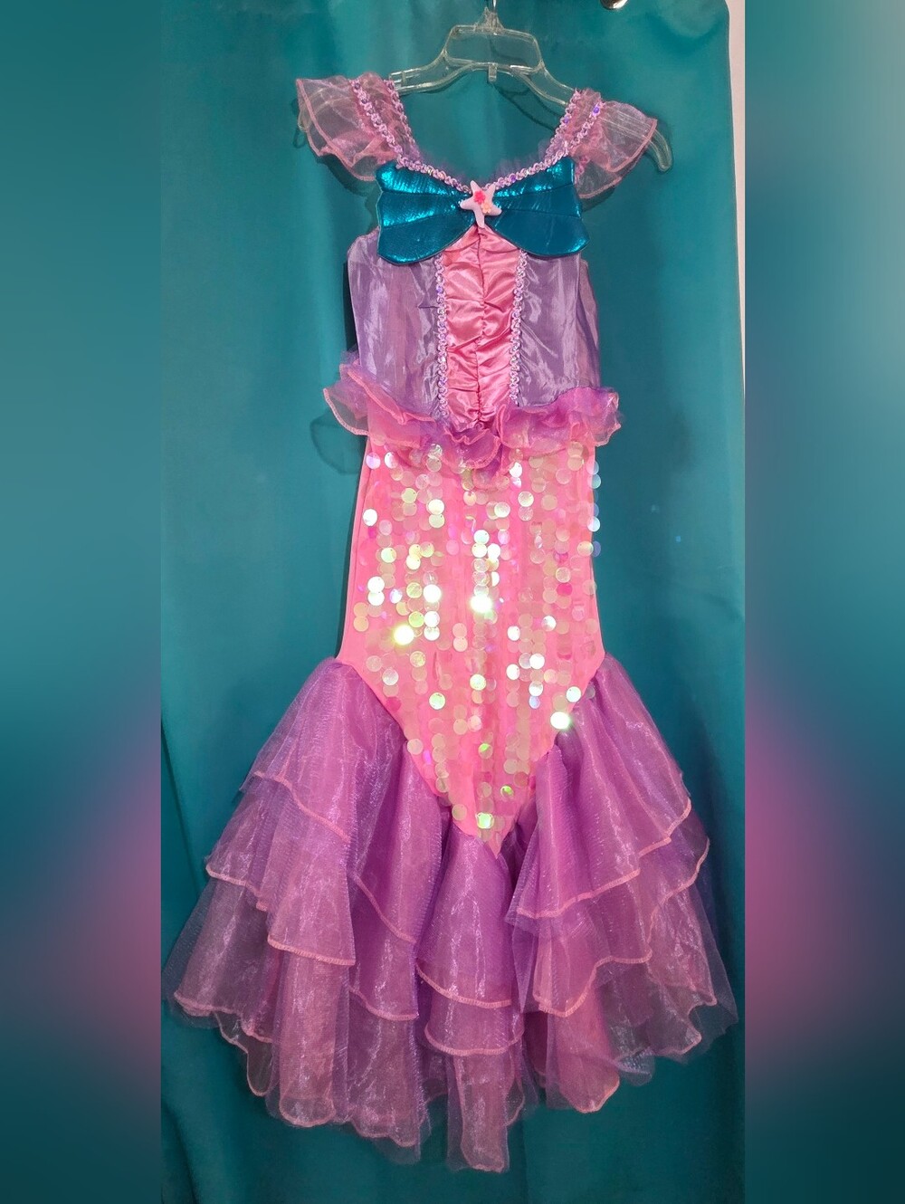 Pink & Purple Sequin Mermaid Kids Costume